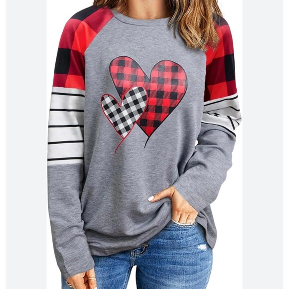 Buffalo Plaid Striped Raglan Shirt Size XL New Without Tags - Picture 1 of 6